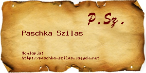 Paschka Szilas névjegykártya